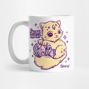 Cute Cat holding jewels to Shine bright Mug